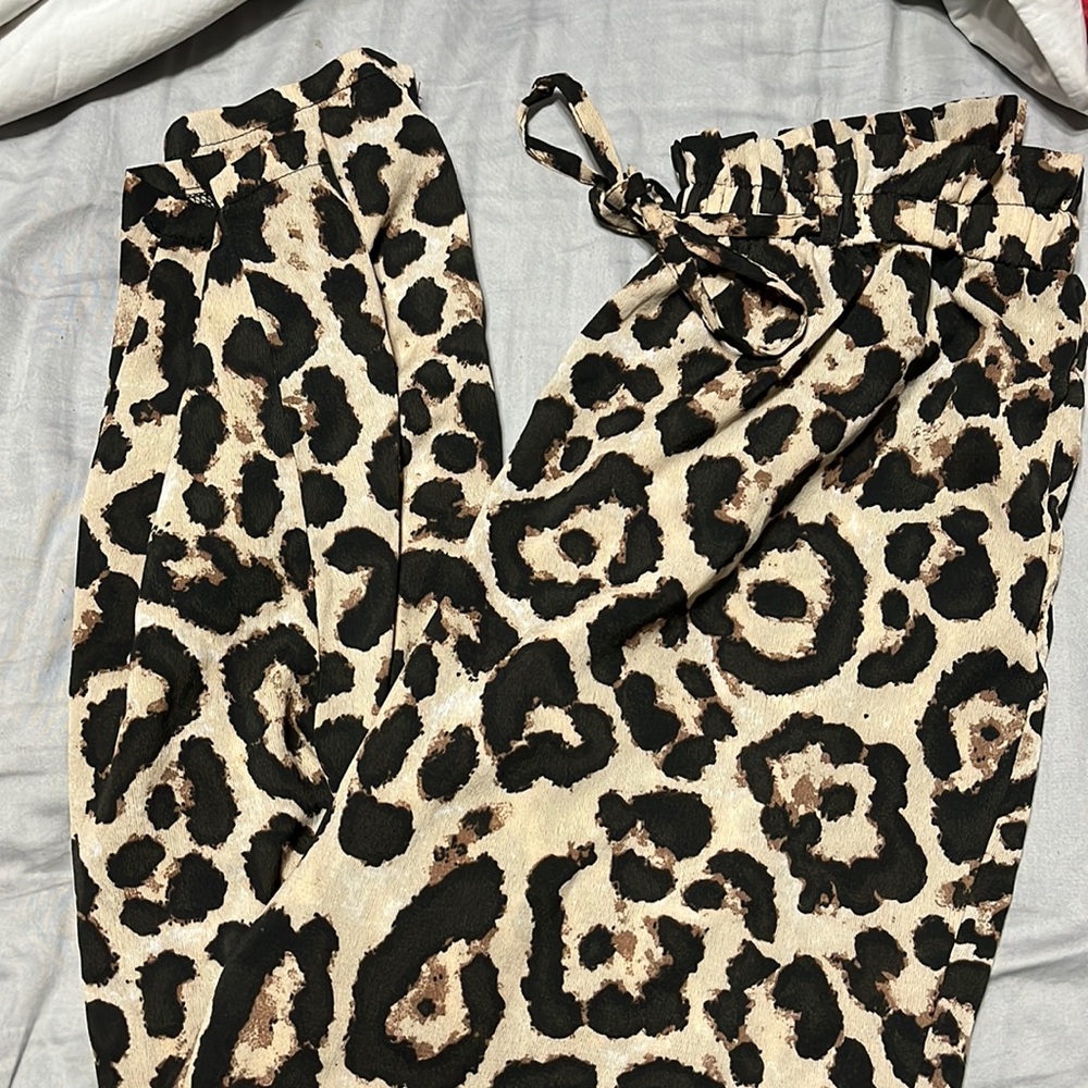 Cheetah print jogger pants